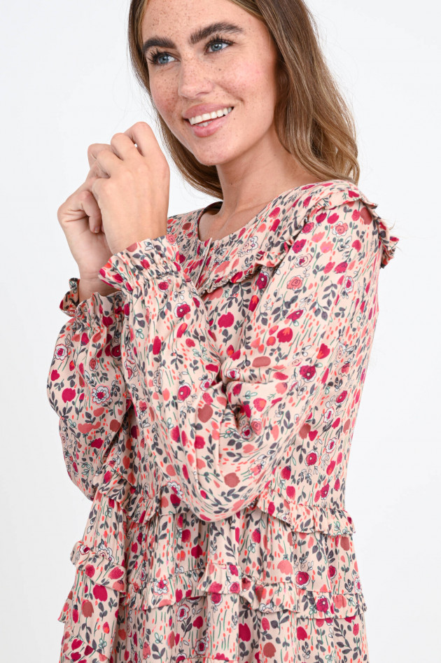 La Camicia Rüschen-Kleid mit Blumen-Print in Rosa/Pink