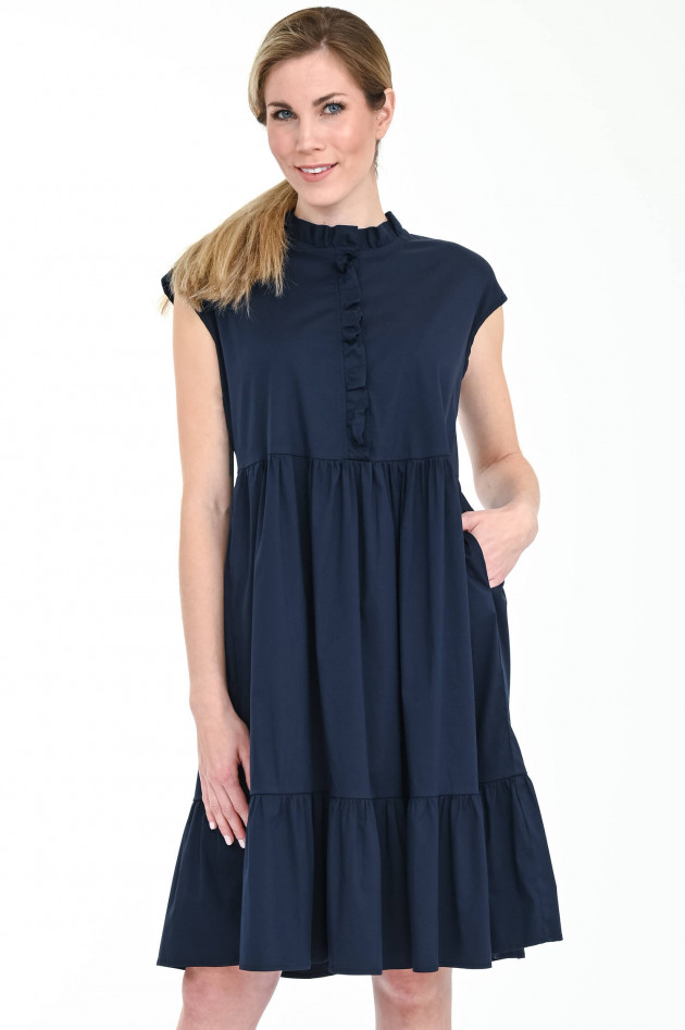 La Camicia Volantkleid mit Rüschen in Nachtblau