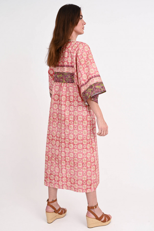 La Camicia Tunika Kleid im Ethno-Design in Altrosa