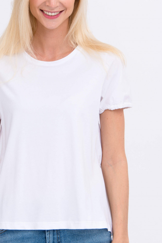 La Camicia Jersey-Blusen-Shirt in Weiß