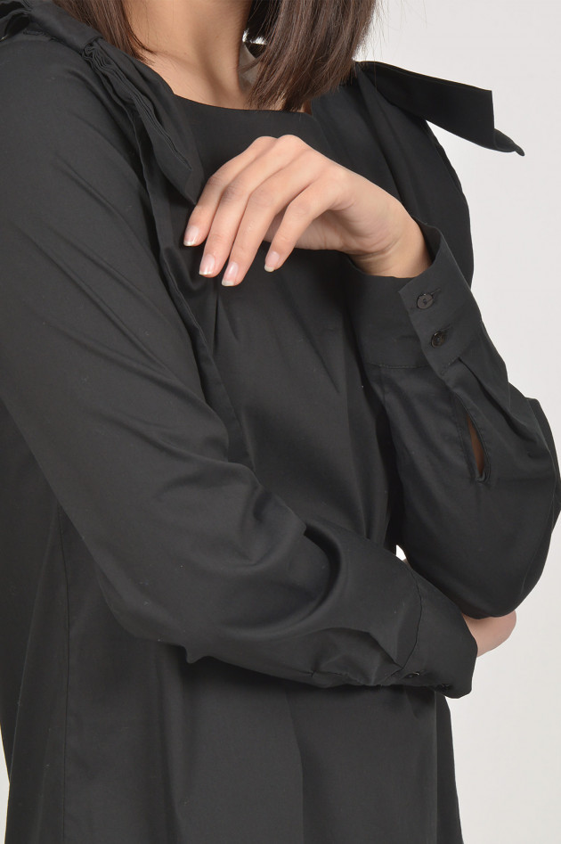 La Camicia Bluse mit Schleifen in Schwarz