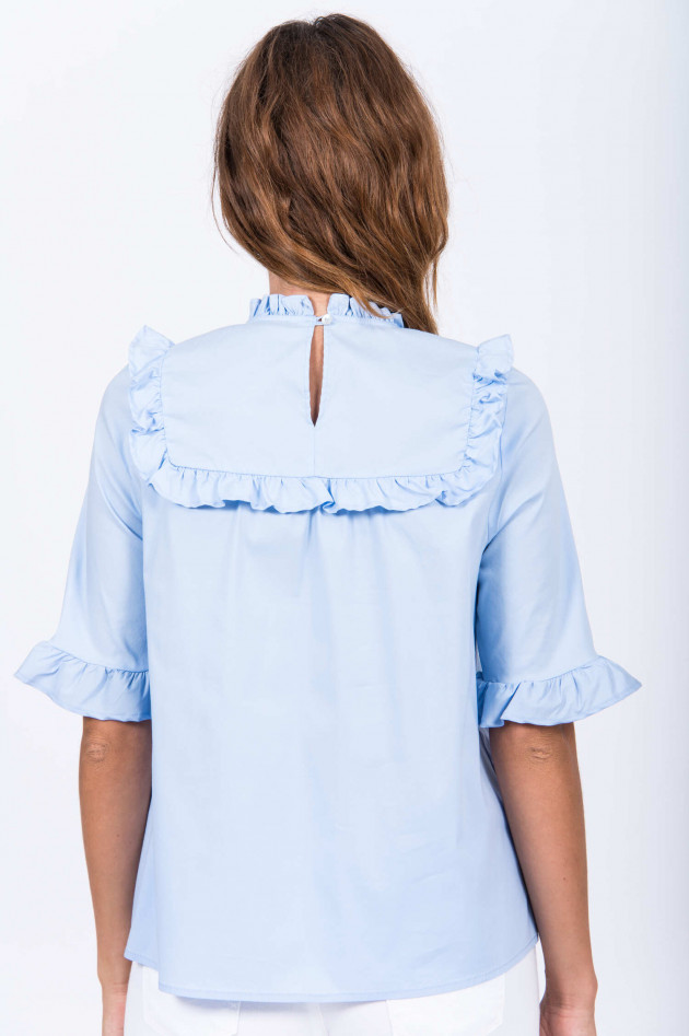 La Camicia Bluse mit Rüschen in Himmelblau