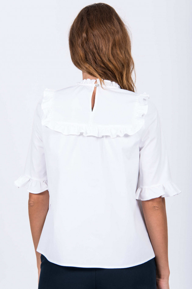 La Camicia Bluse mit Rüschen in Weiß