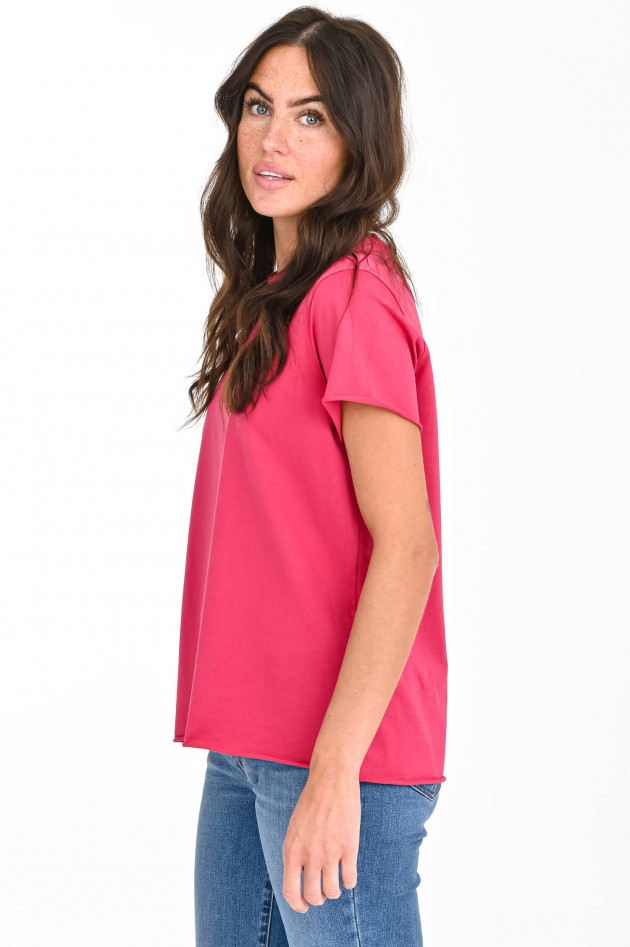 Labo.Art Kurzarmshirt mit Rollsaum in Pink