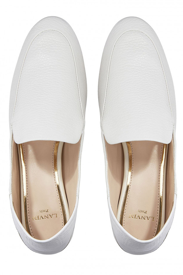 Lanvin Slipper aus Lammleder in Weiß