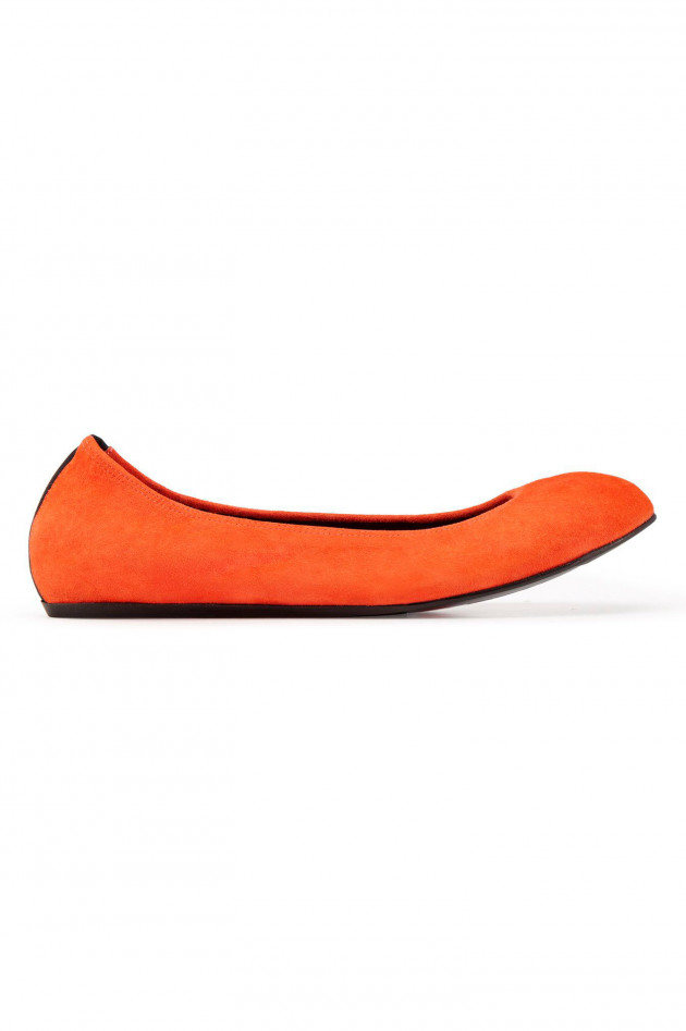 Lanvin Ballerinas aus Veloursleder in Orange