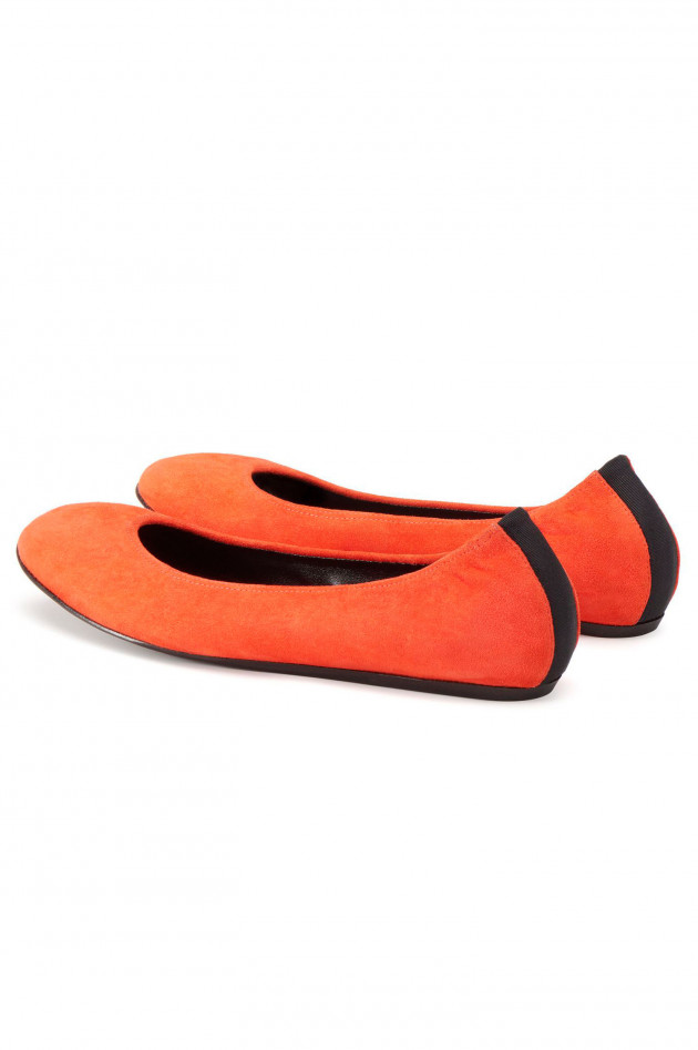 Lanvin Ballerinas aus Veloursleder in Orange