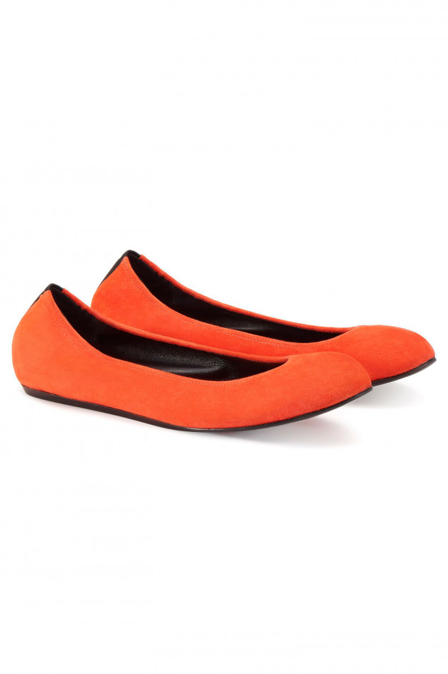 Lanvin Ballerinas aus Veloursleder in Orange