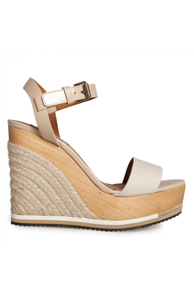Wedges Weiß mit Holzeinsatz