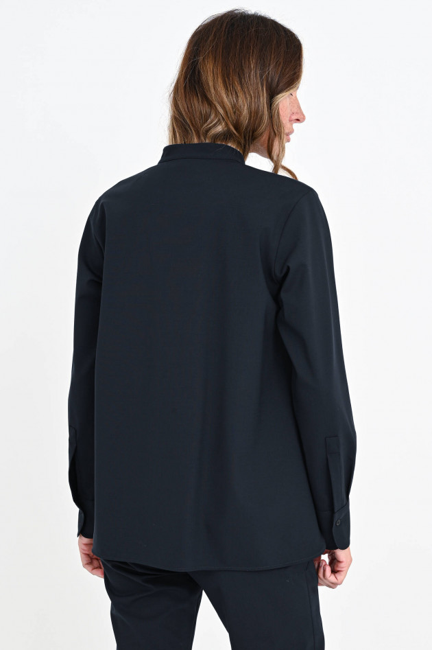 Lareida Woll-Bluse GEORGIA mit Rüschen in Midnight