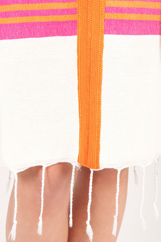 Laurence Heller Kleid in Orange/Weiß