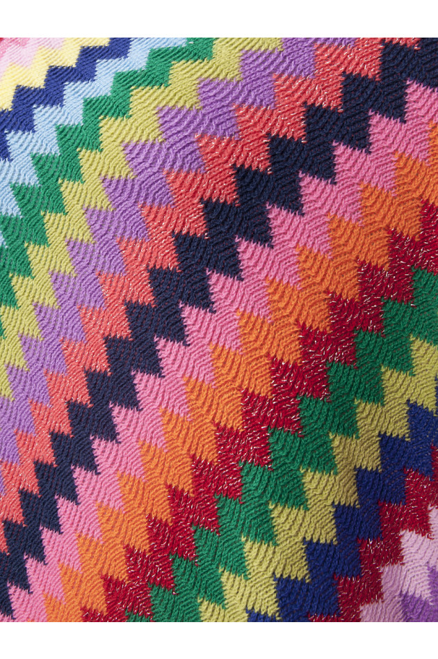 Laurence Heller Winlander LTD Kurzer Strickponcho mit Fransen MULTICOLOR