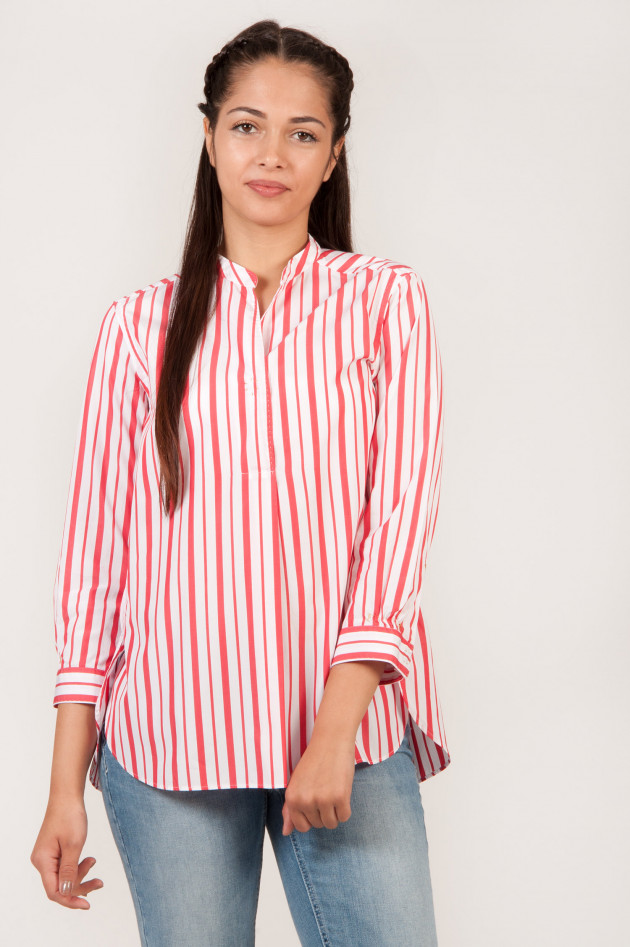 Le Sarte Pettegole Baumwollbluse in  Rot/Weiß gestreift