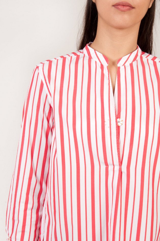 Le Sarte Pettegole Baumwollbluse in  Rot/Weiß gestreift