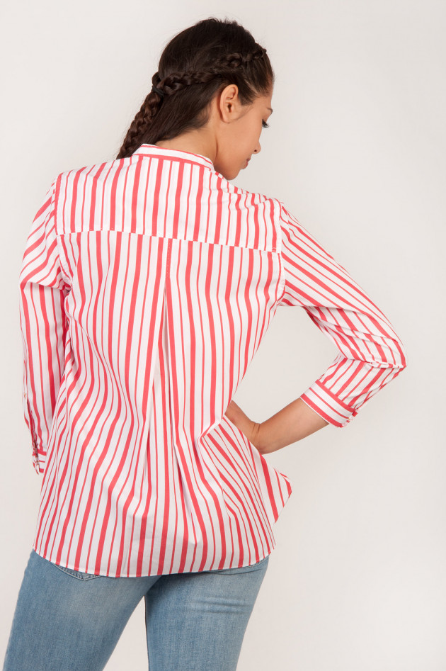 Le Sarte Pettegole Baumwollbluse in  Rot/Weiß gestreift