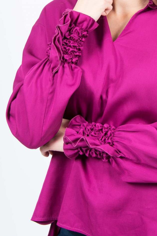 Le Sarte Pettegole Rüschenbluse in Magenta