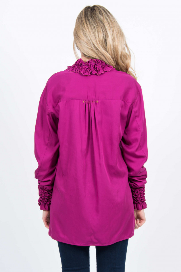 Le Sarte Pettegole Rüschenbluse in Magenta