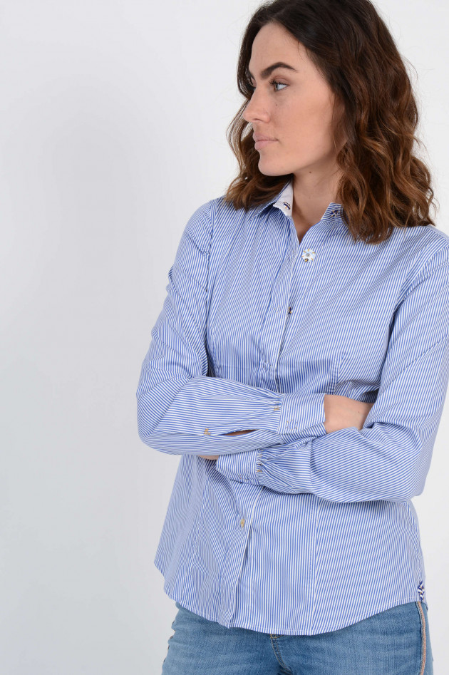 Le Sarte Pettegole Bluse im Streifenlook in Blau/Weiß