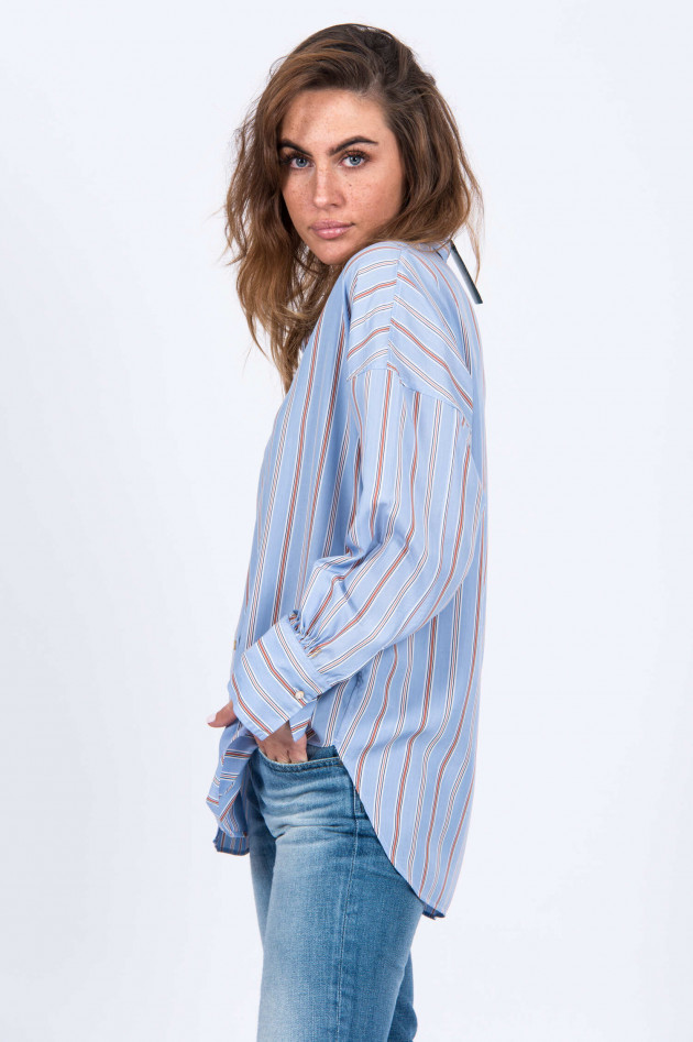 Le Sarte Pettegole Oversized Bluse im Streifen-Design in Hellblau