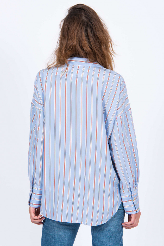 Le Sarte Pettegole Oversized Bluse im Streifen-Design in Hellblau