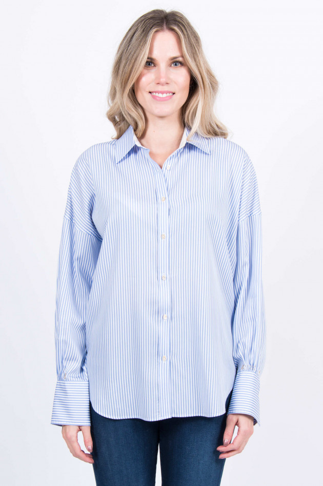 Le Sarte Pettegole Bluse mit Streifen-Design in Hellblau/Weiß