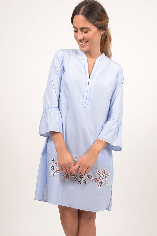 Le Sarte Pettegole Kleid aus Baumwolle in Blau/Weiß