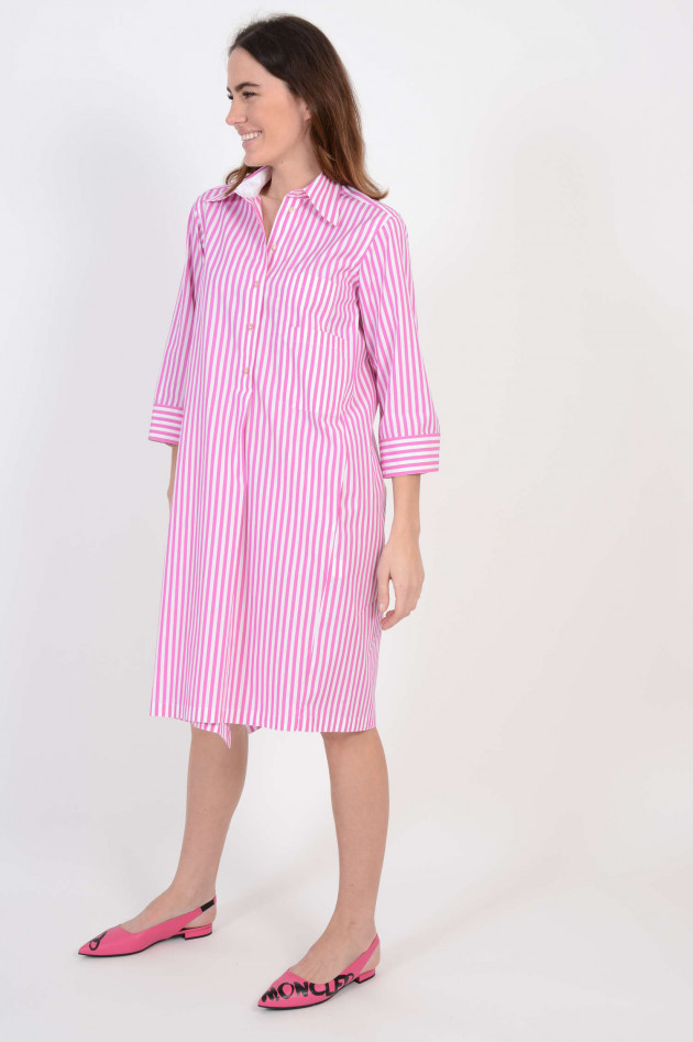 Le Sarte Pettegole Blusenkleid in Pink/Weiß gestreift