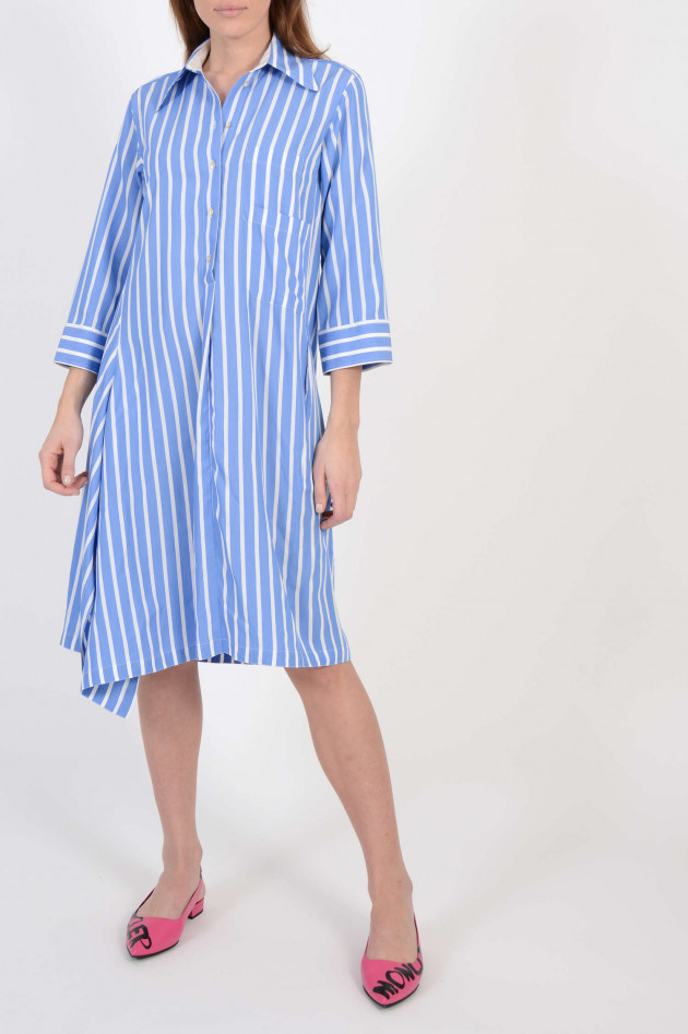 Le Sarte Pettegole Blusenkleid in Blau/Weiß gestreift