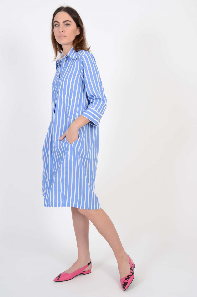 Le Sarte Pettegole Blusenkleid in Blau/Weiß gestreift