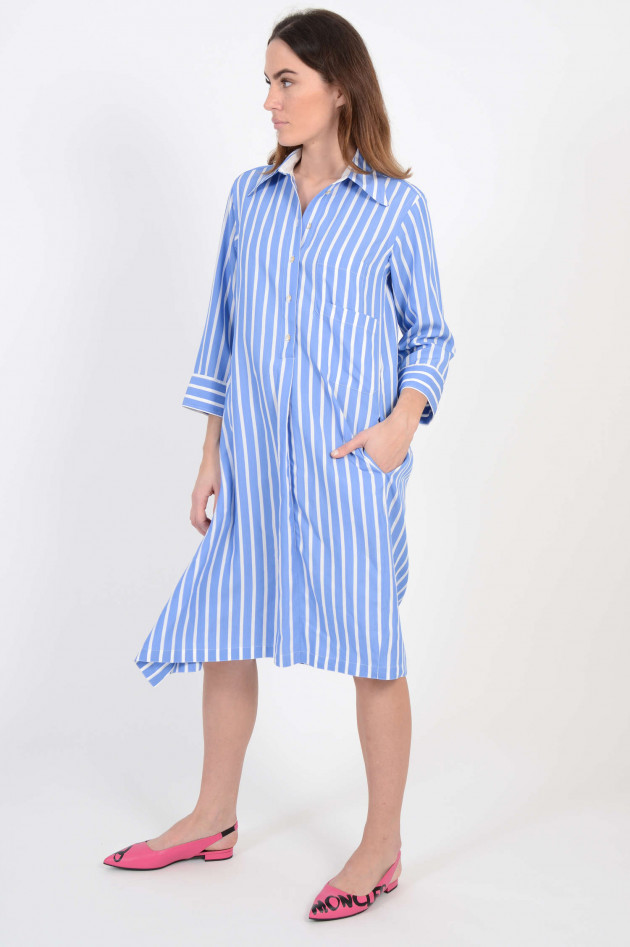 Le Sarte Pettegole Blusenkleid in Blau/Weiß gestreift
