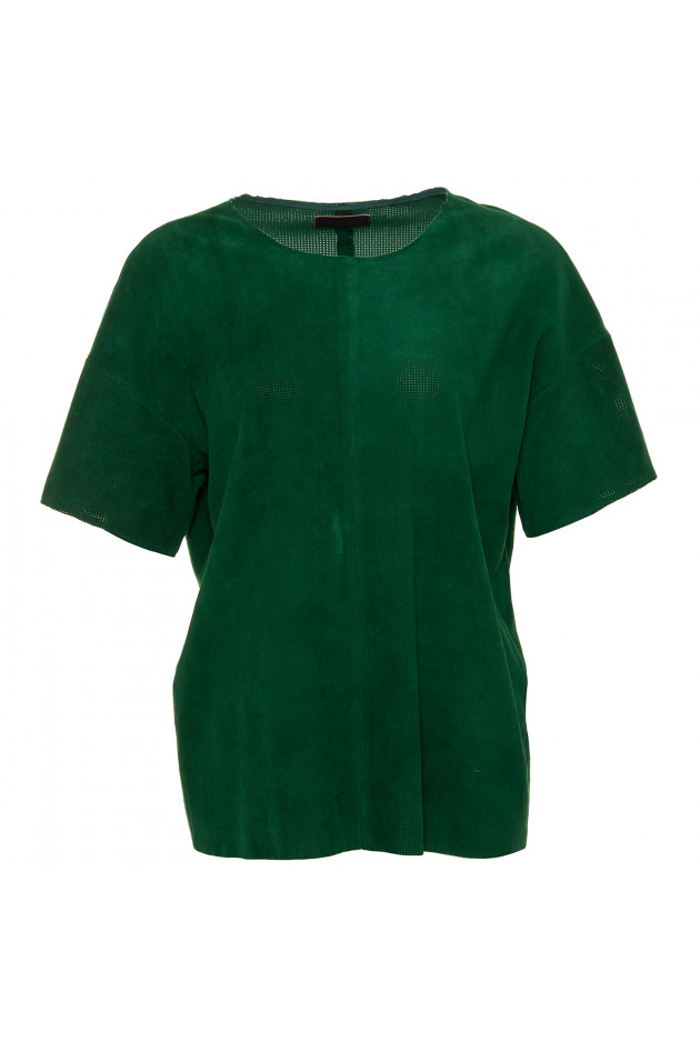 Stouls Leder T-Shirt in Grün
