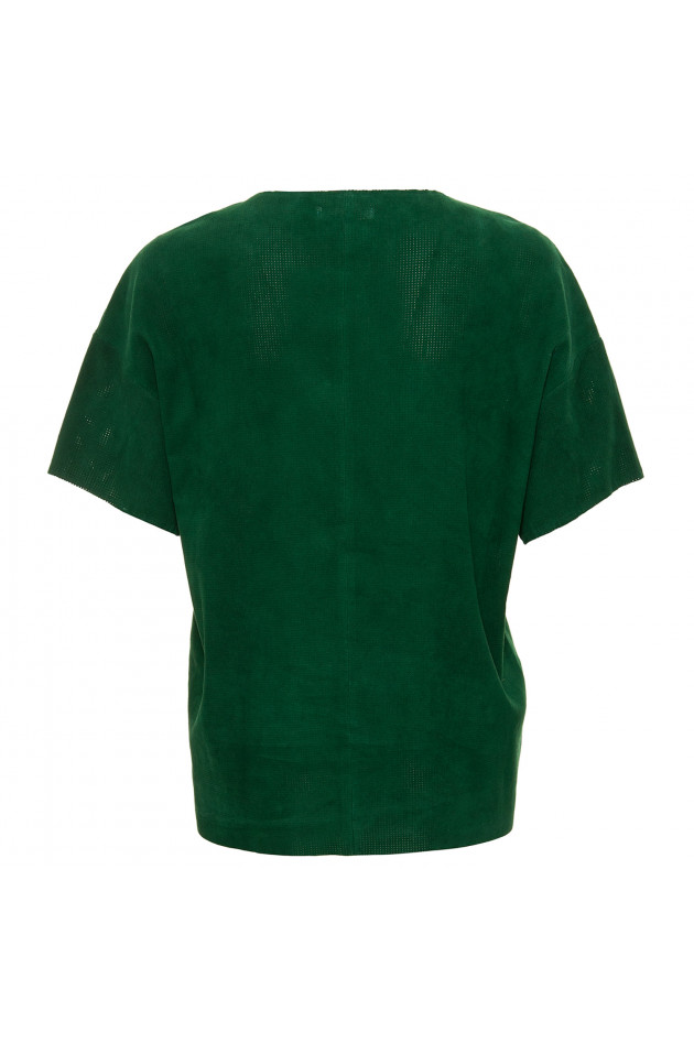 Stouls Leder T-Shirt in Grün