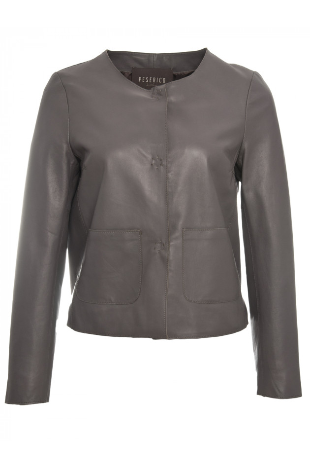Peserico Lederjacke in Graubraun