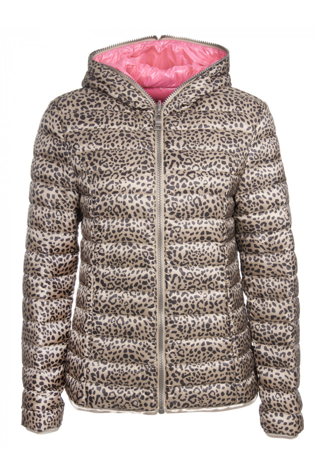 Como No. 1 Leichtdaunen Wendejacke in Leoprint/Pink