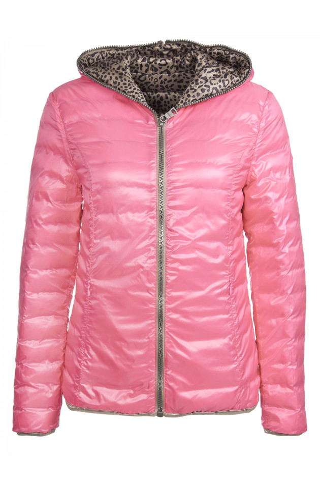 Como No. 1 Leichtdaunen Wendejacke in Leoprint/Pink