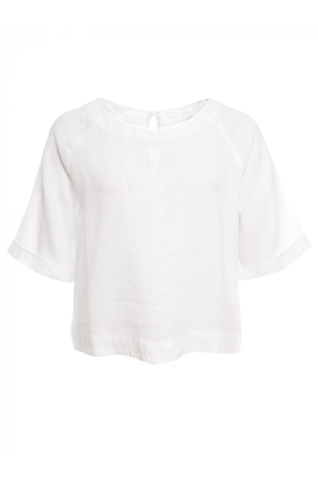 120% Leinen Leinenshirt in Weiß