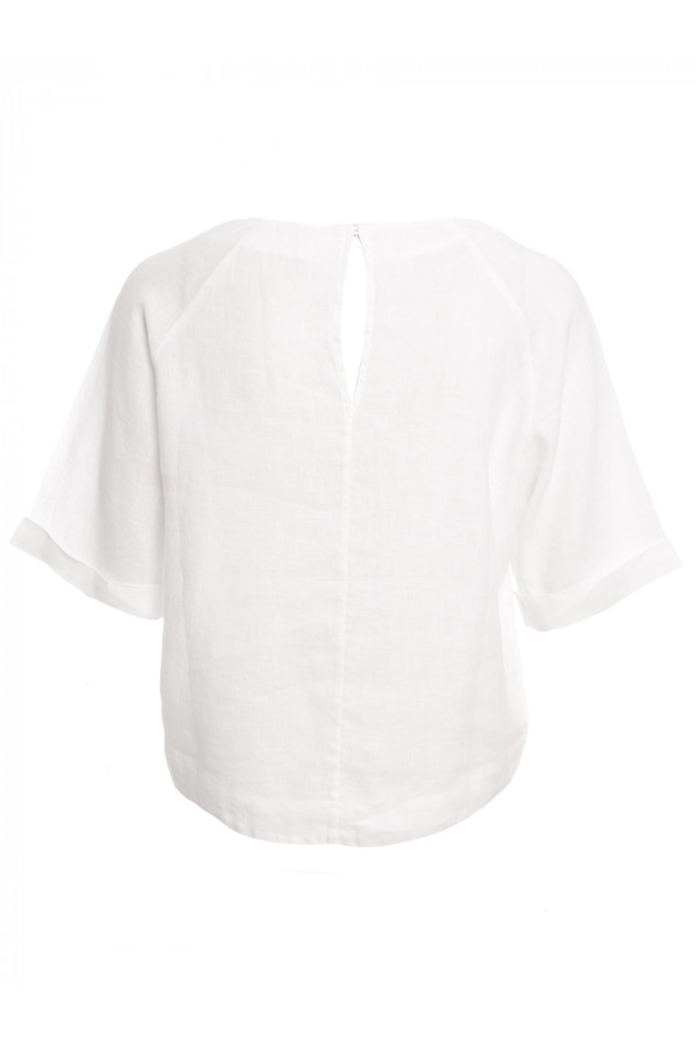 120% Leinen Leinenshirt in Weiß