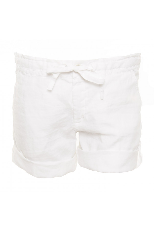 120% Leinen Leinenshorts in Weiß