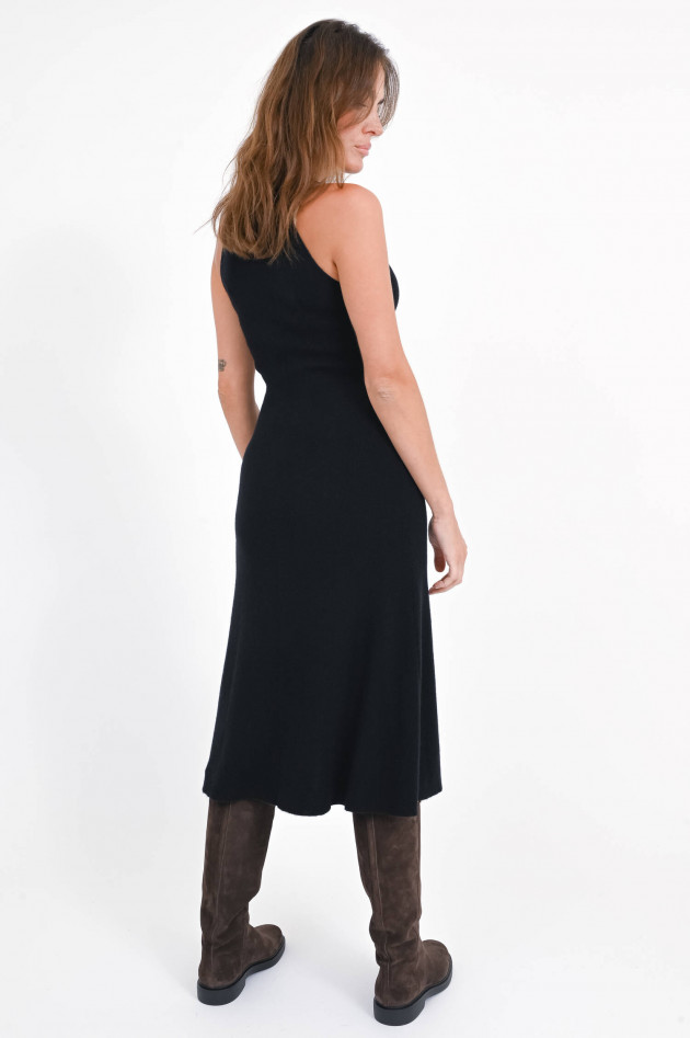 Lisa Yang Cashmere Midi-Kleid PATRICIA in Schwarz