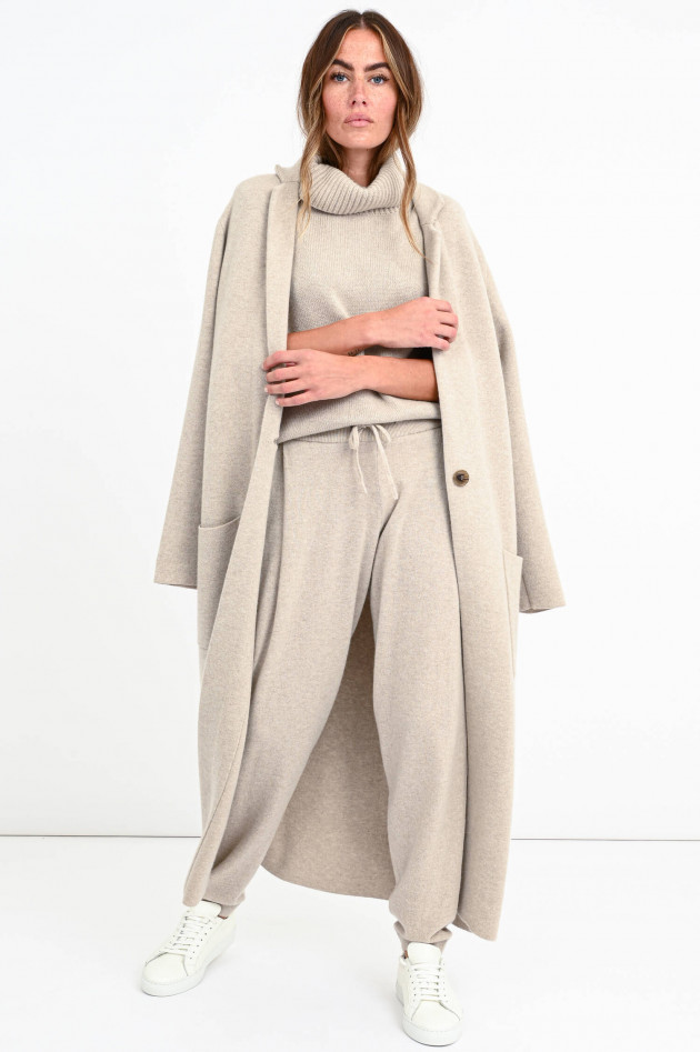 Lisa Yang Maxi-Strickmantel aus Kaschmir in Sand