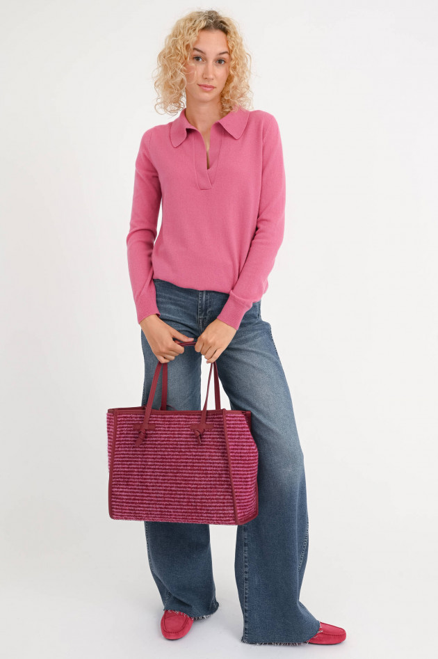 Lisa Yang Cashmere-Polo JOSEFINE in Rose Pink