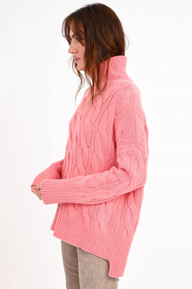 Lisa Yang Zopfstrick-Pullover MANUELA in Pink