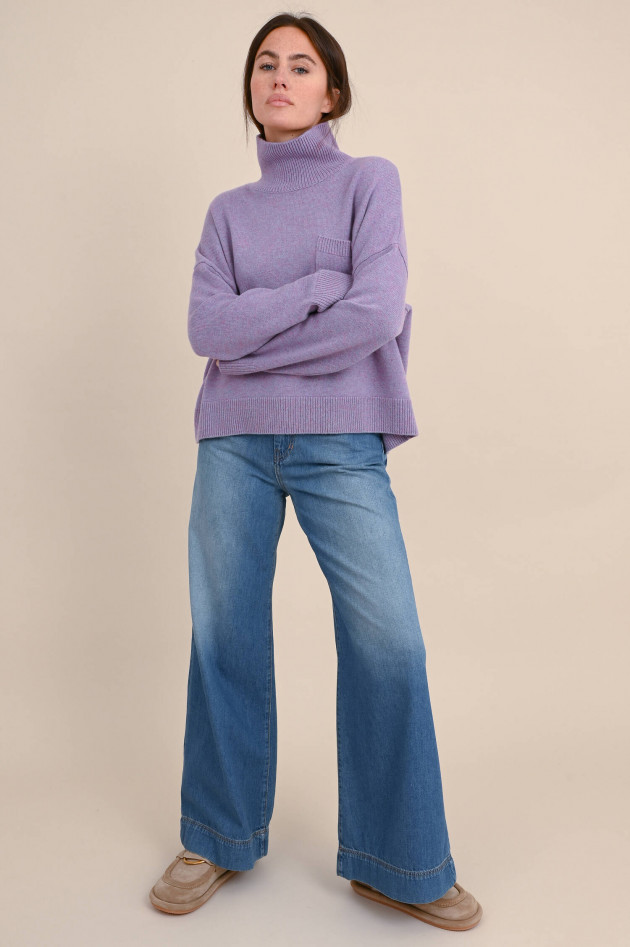 Lisa Yang Cashmere Pullover ANNE in Lila meliert