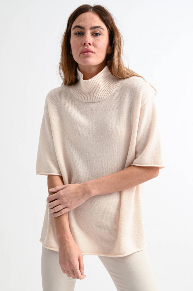 Lisa Yang Cashmere Kurzarm-Pullover CASEY in Creme