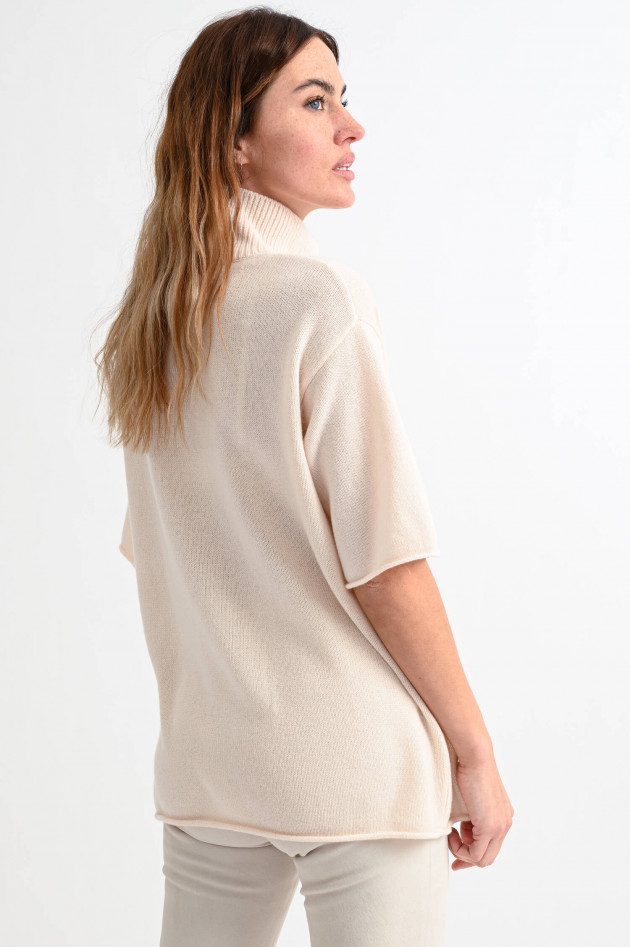 Lisa Yang Cashmere Kurzarm-Pullover CASEY in Creme