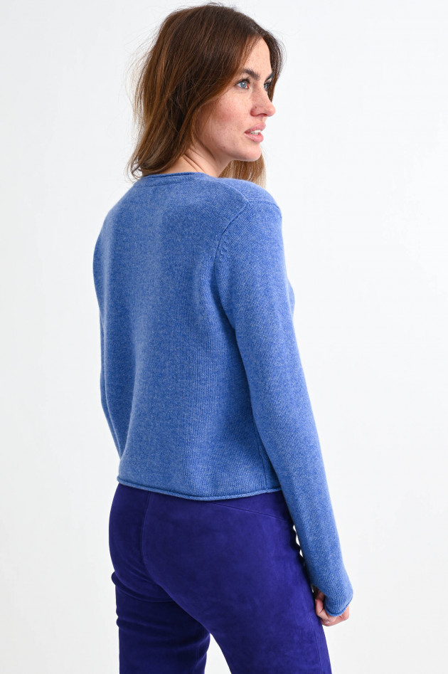 Lisa Yang Cropped Cashmere Pullover DOREEN in Taubenblau