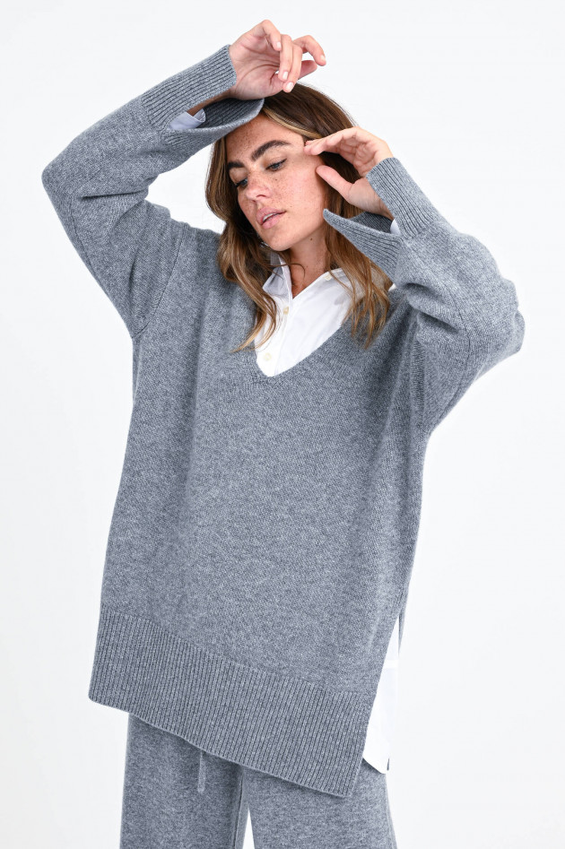 Lisa Yang Oversized Kaschmir-Pullover in Grau