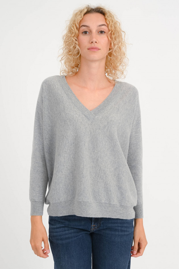 Lisa Yang Cashmere Strickpullover KENNY in Grau