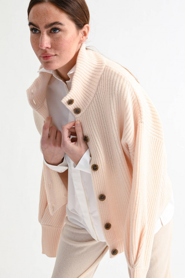 Lisa Yang Cashmere Rippstrick-Weste JORDAN in Creme