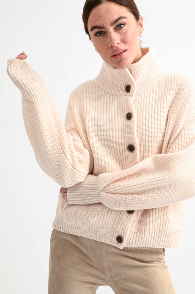 Lisa Yang Cashmere Rippstrick-Weste JORDAN in Creme